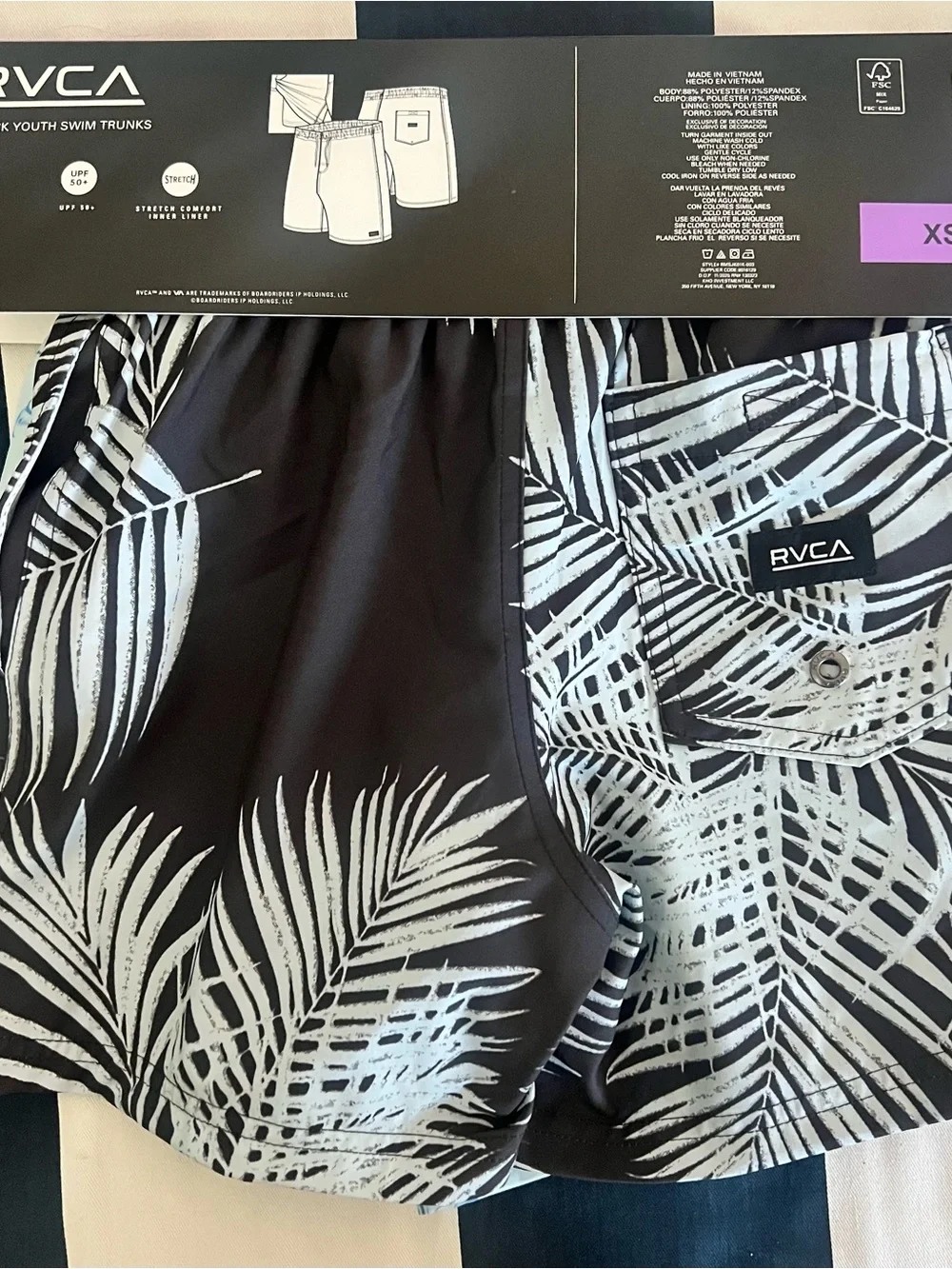 RVCA Light Blue Tropical Print Men's Swim Shorts